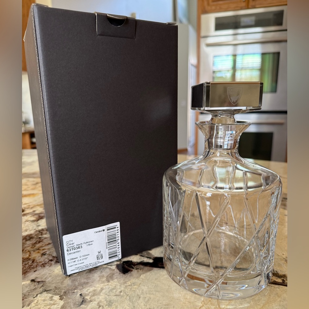 Orrefors - NIB Crystal “City” Decanter
